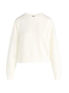 Scoop Women's Scubaknit Cropped Sweatshirt with drop sleeves “winter white”